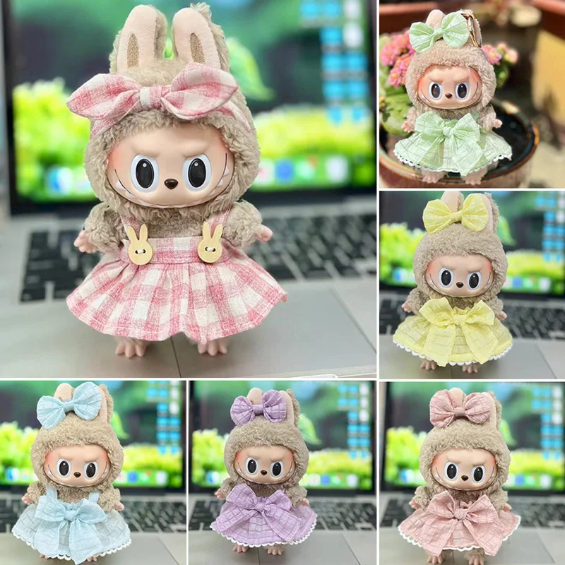 17cm lindo Mini ropa de muñeca de peluche accesorios de atuendo para Corea Kpop Exo Labubu Idol muñecas suéter con capucha ropa DIY regalo para niños