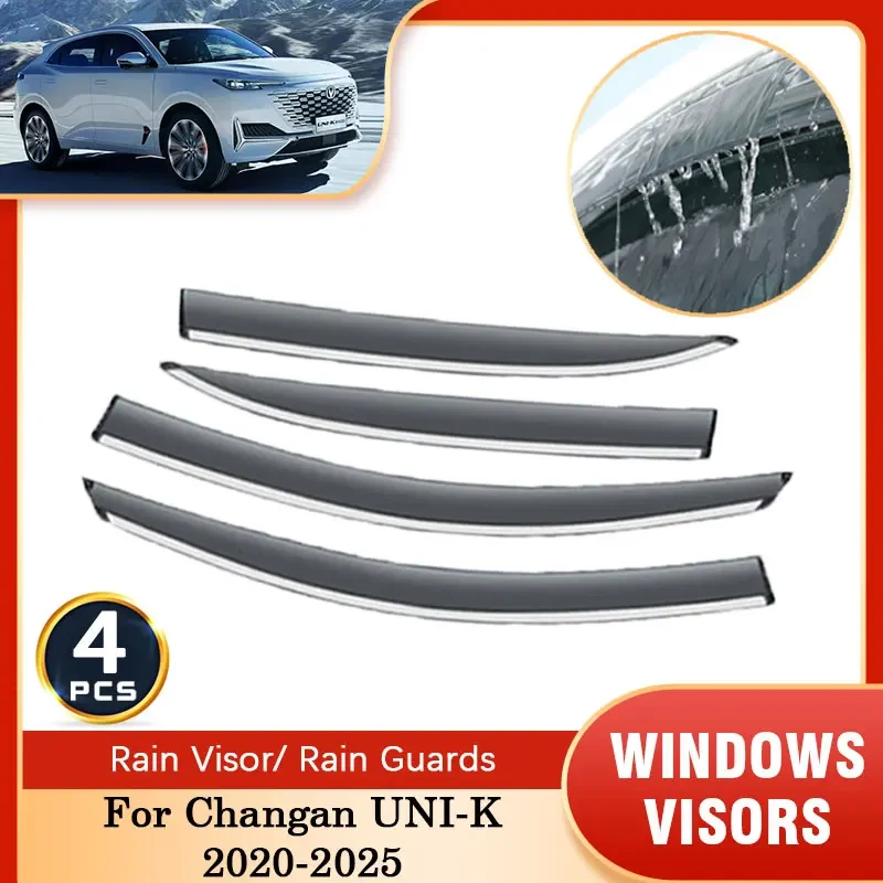 For Changan UNI-K UNIK UNI K 2020 2021 2022 2023 2024 2025 Car Window Visors Rain Deflector Guard Awning Trim Auto Accessories