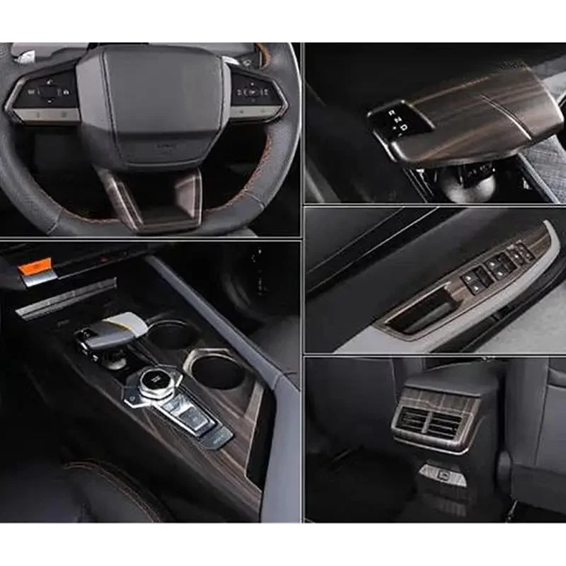 For Changan UNIV UNI-V 2022 Central Control Cup Holder Trim Outlet Cover Gear Glass Switch Car Peach Wood Interior Accessories