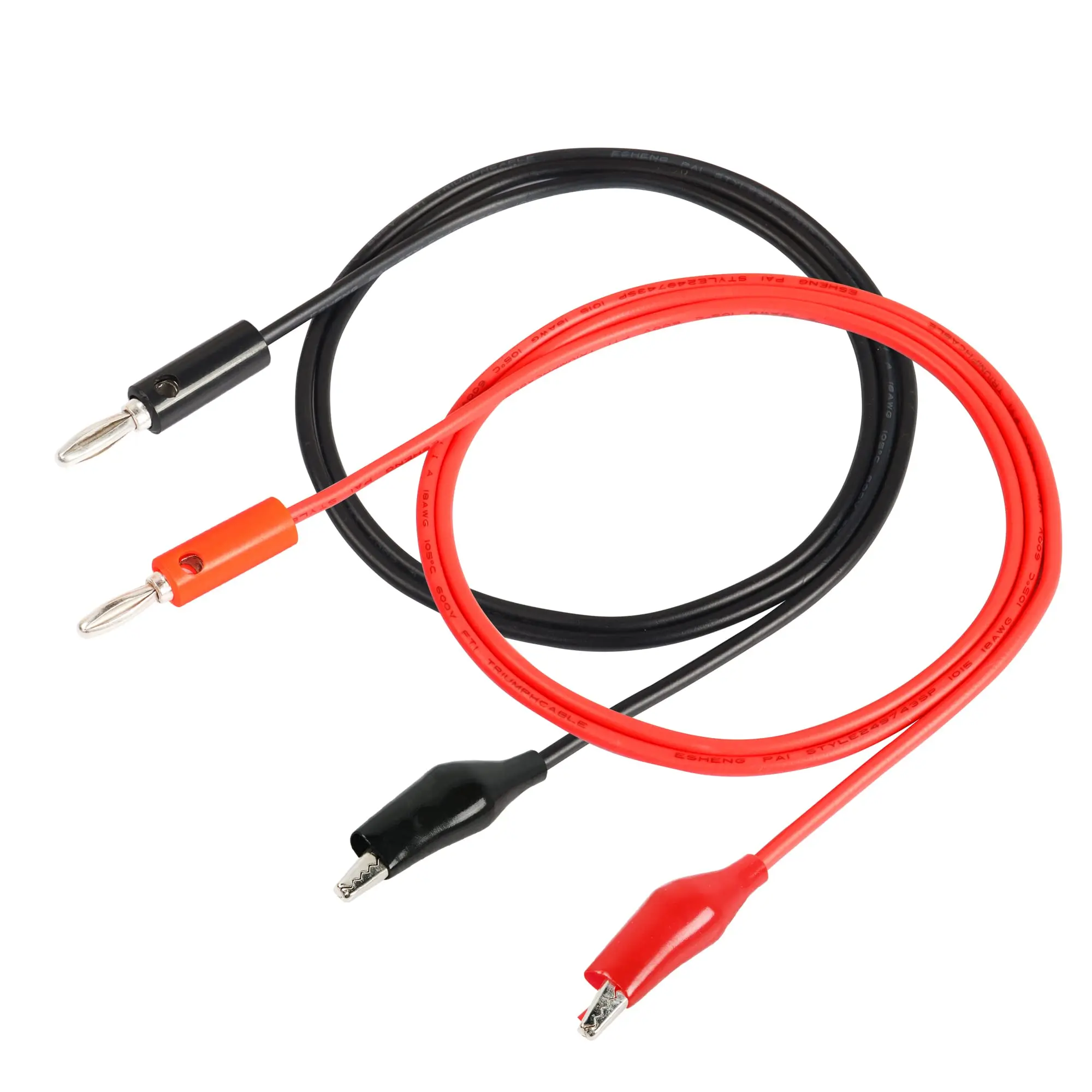 2Pcs 18AWG 4mm Banana Plug to Alligator Clip Test Lead Wire Cable Set 1M for Multimeter Measure Tool