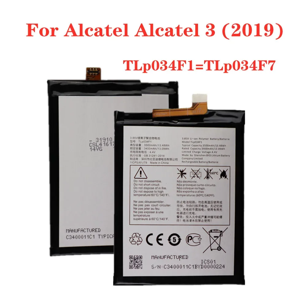 

High Quality 3500mAh TLP034F1 TLP034F7 Battery For Alcatel 3 3L (2019) 5053Y 5053K 5053D 5039D Phone Battery