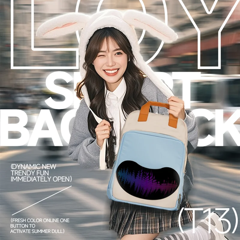 حقيبة ظهر بشاشة LED للنساء حقيبة ظهر متعددة الوسائط متعددة حقائب سفر يمكنك صنعها بنفسك حقيبة ظهر ذكية حقائب مدرسية حقائب ظهر عصرية حقيبة مدرسية مقاومة للماء