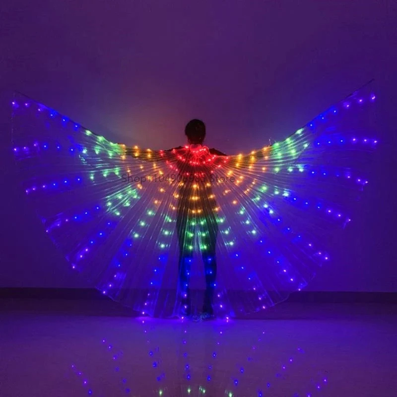 

Belly Dance Wings Kids Adult Luminous Isis Wings Led Light Up Wing Women Girls Led Cape for Parties Show Rave Halloween