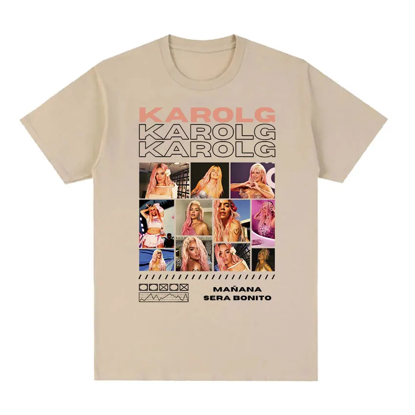 Funny Karol G Print Graphic T Shirt Men Women Retro Aesthetic Fashion T-shirts Tops 100% Cotton Oversized T-shirt Y2k Streetwear