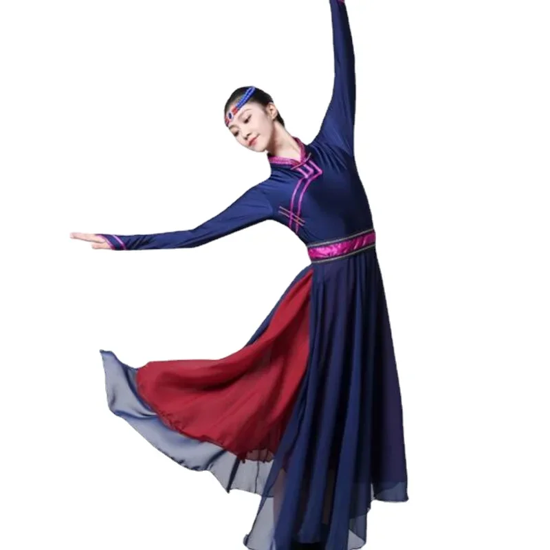 Tibetan Dance Costume Mongolian Traditional Hanfu Clothing Classical National Costumes Minority Folk Dance Costumes Stage Show