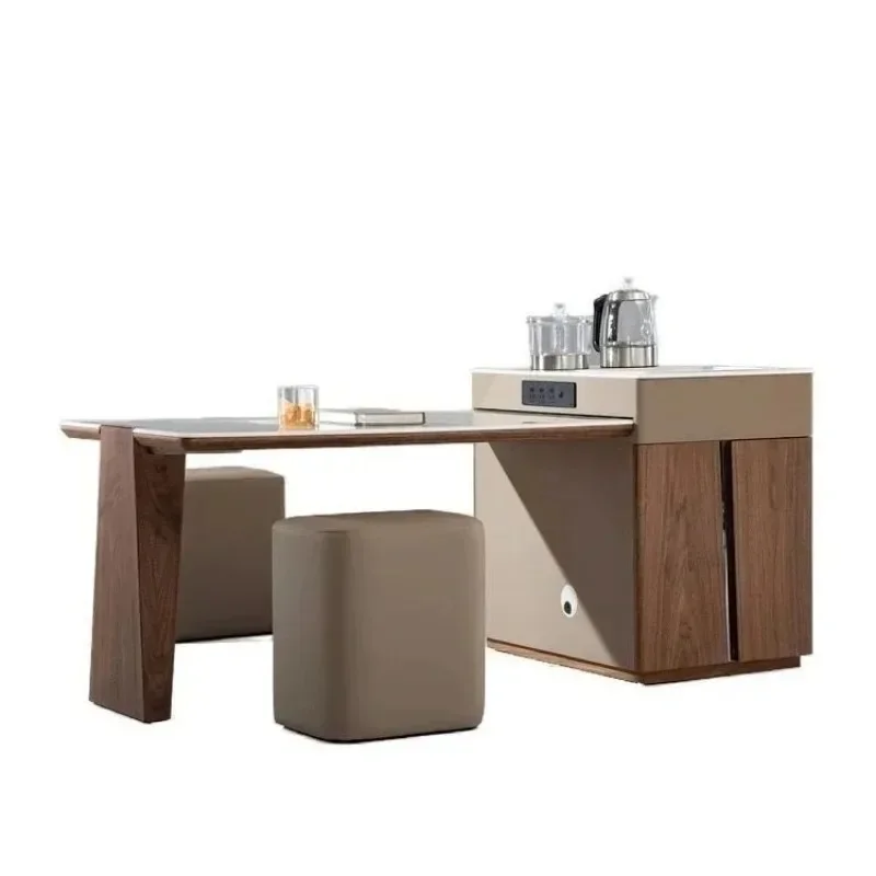 

Modern rock slab lifting Kung Fu tea table tea making integrated multi-functional home living room high value telescopic