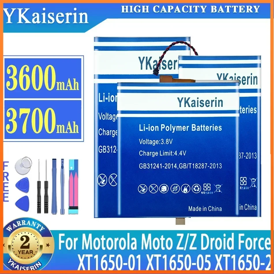 YKaiserin Battery for Motorola Moto Z XT1650-01 XT1650-03 XT1650-05 Droid Force XT1650-2 SNN5968A Warranty One Year bateria