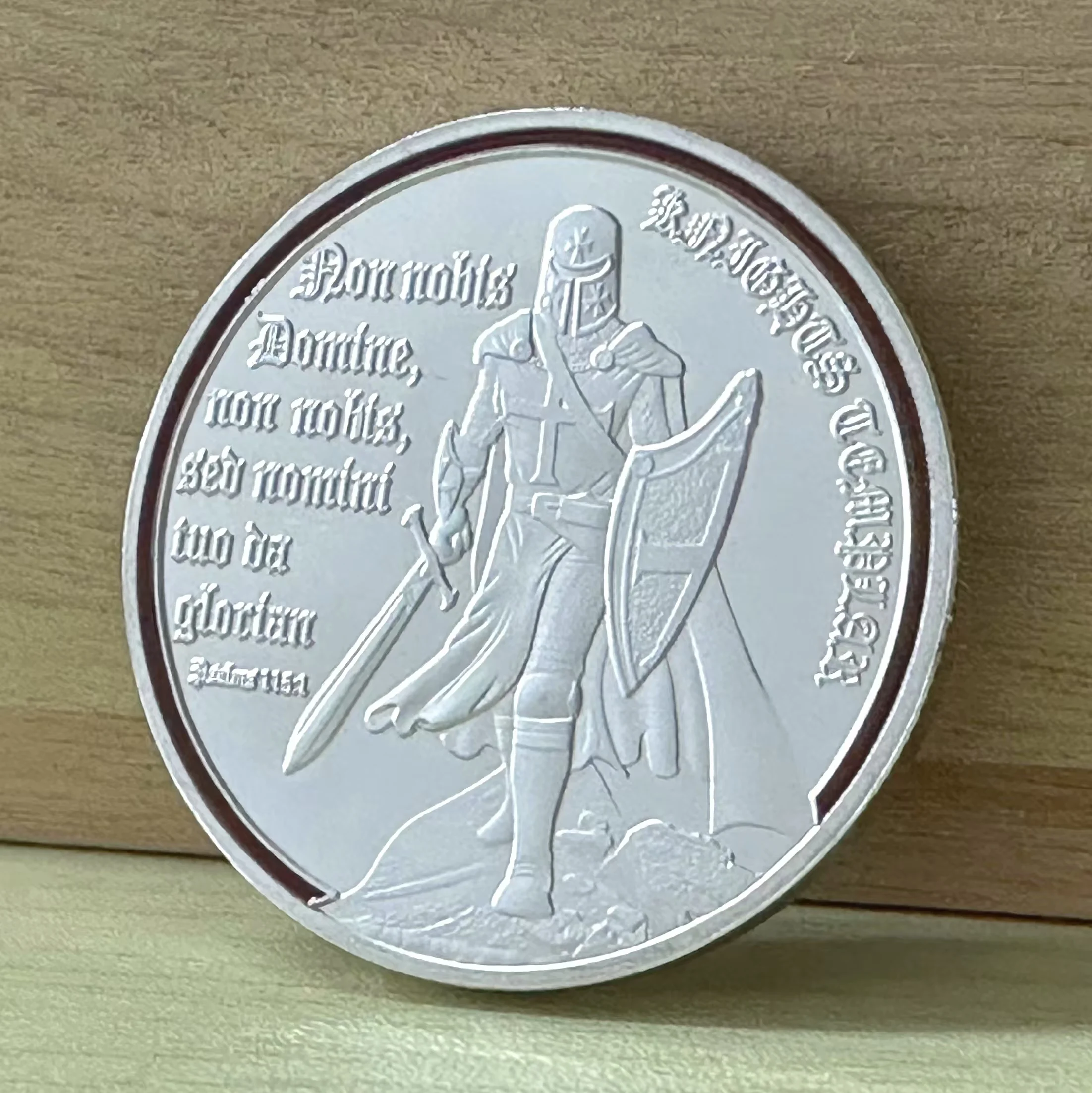 Silver Christian Knight Templar Commemorative Coin Put on The Full Armor of God Warrior Collectibles Art Souvenir Challenge Coin