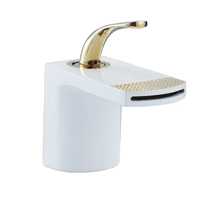 

Light luxury waterfall basin faucet, household bathroom undercounter basin hot and cold faucet