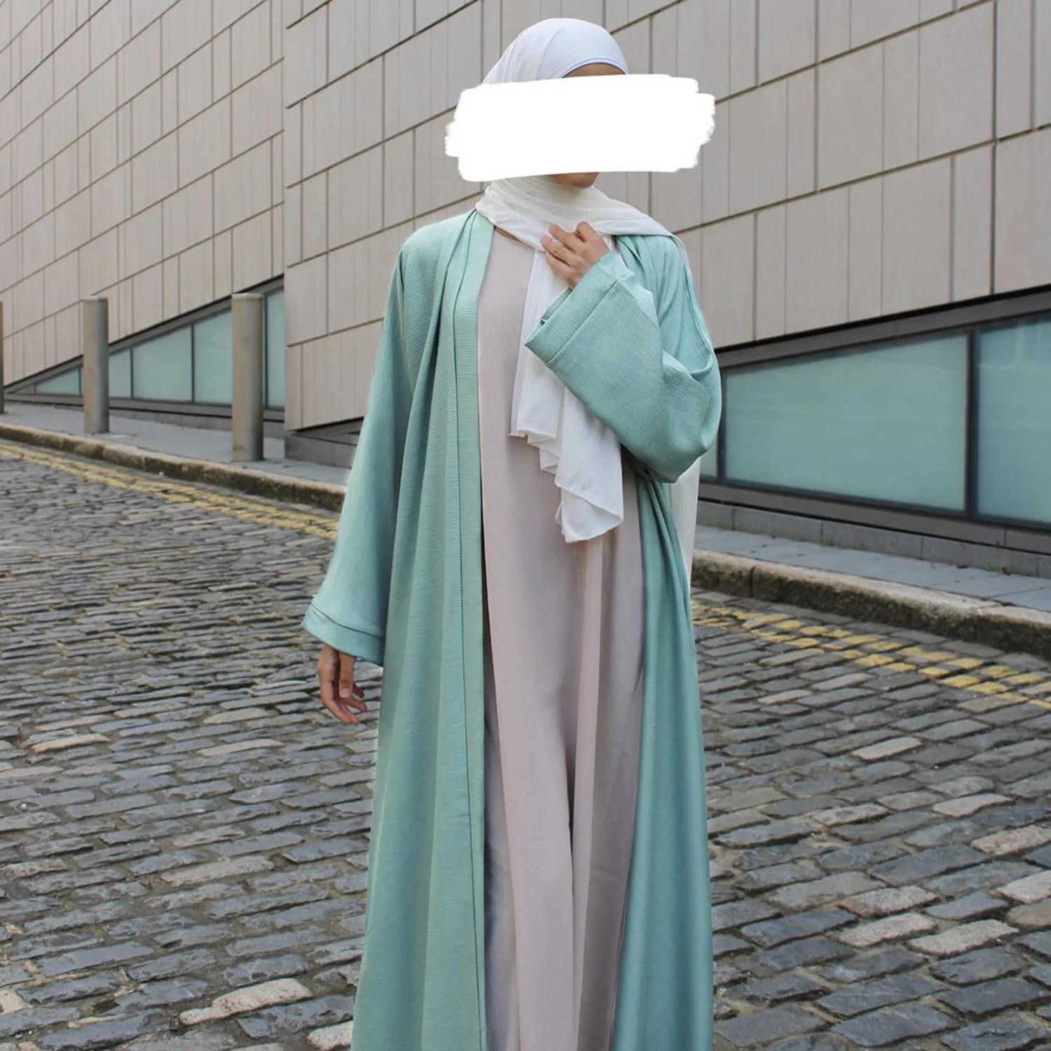 

2023 New Dubai Abaya Kimono Eid Ramadan Muslim Open Abaya Female Turkey Solid Color Cardigan Dress Islam Clothing Arabic Robe