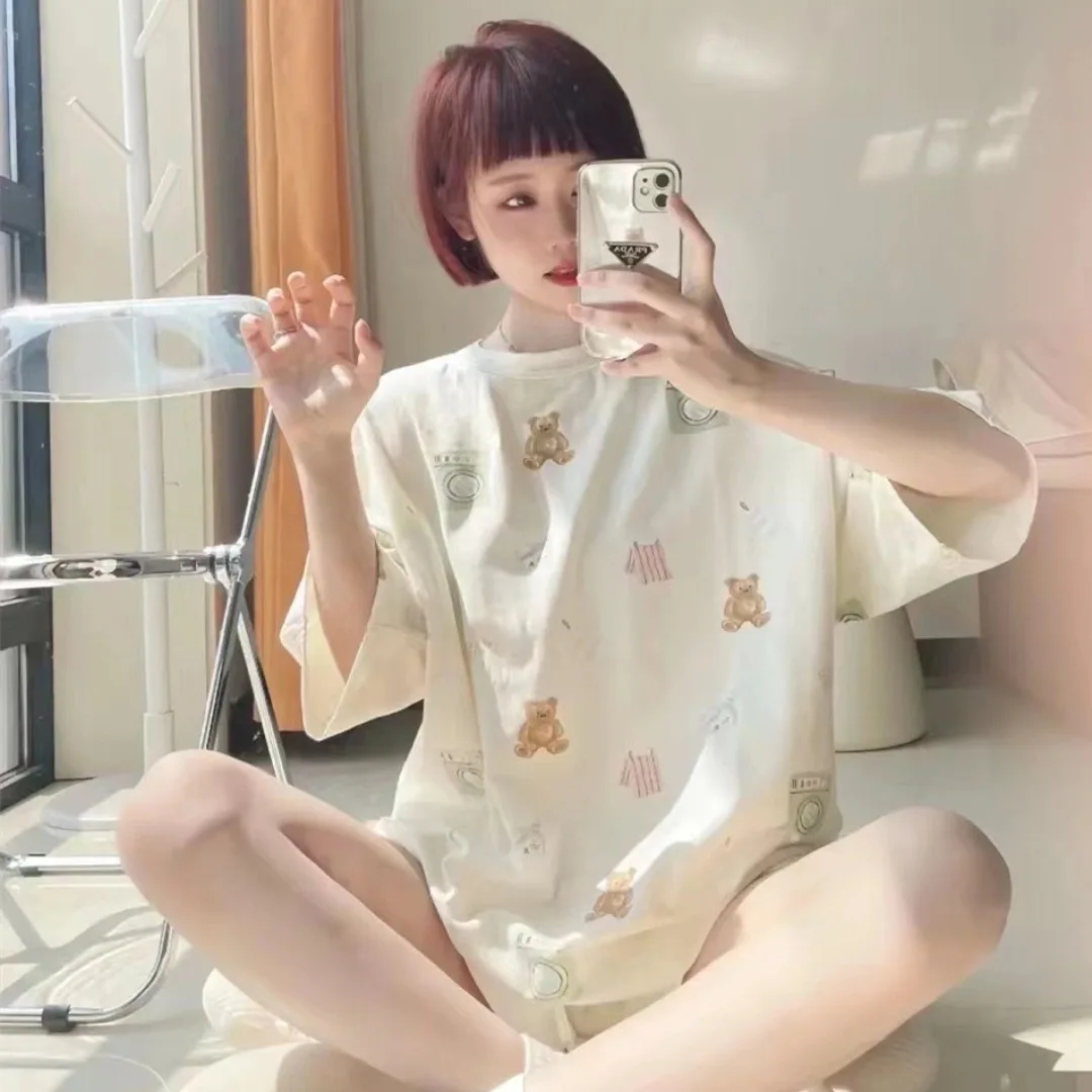 Pajama Room Wear ladies Women Pajamas Cute Sleepwear Lounge Wear Short Set Trousers Modal Night Wear
