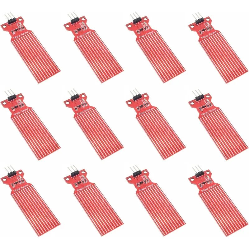 12pcs DC 3V-5V Rain Water Level Sensor Module Detection Liquid Surface Depth Height for Arduino DIY Compatible with UNO MEGA