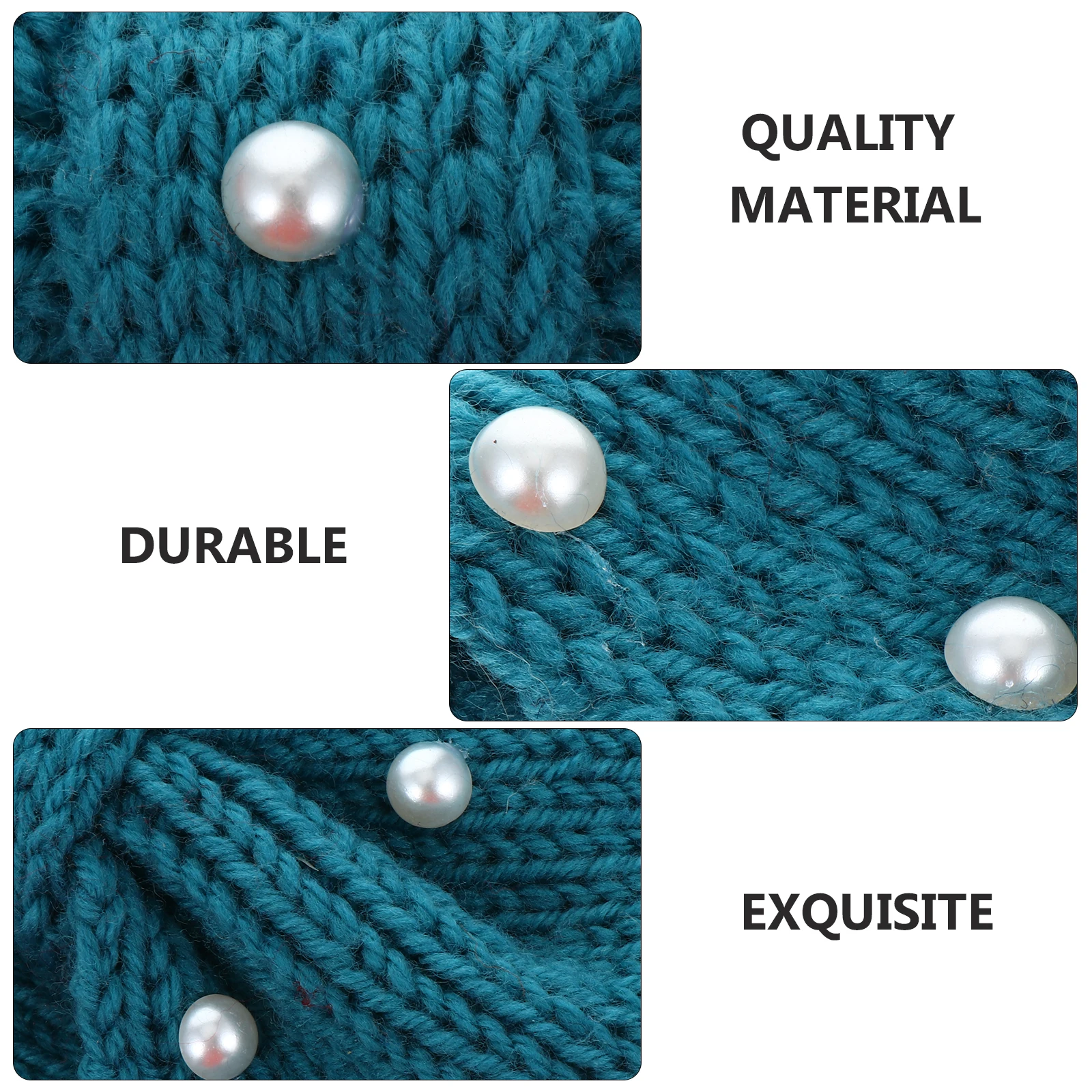 

4Pcs Pearl Hairb Knitted Wool Headb s Warm Winter Yarn Lightweight Comfortable Elastic Stretchy Outdoor Sports Activities