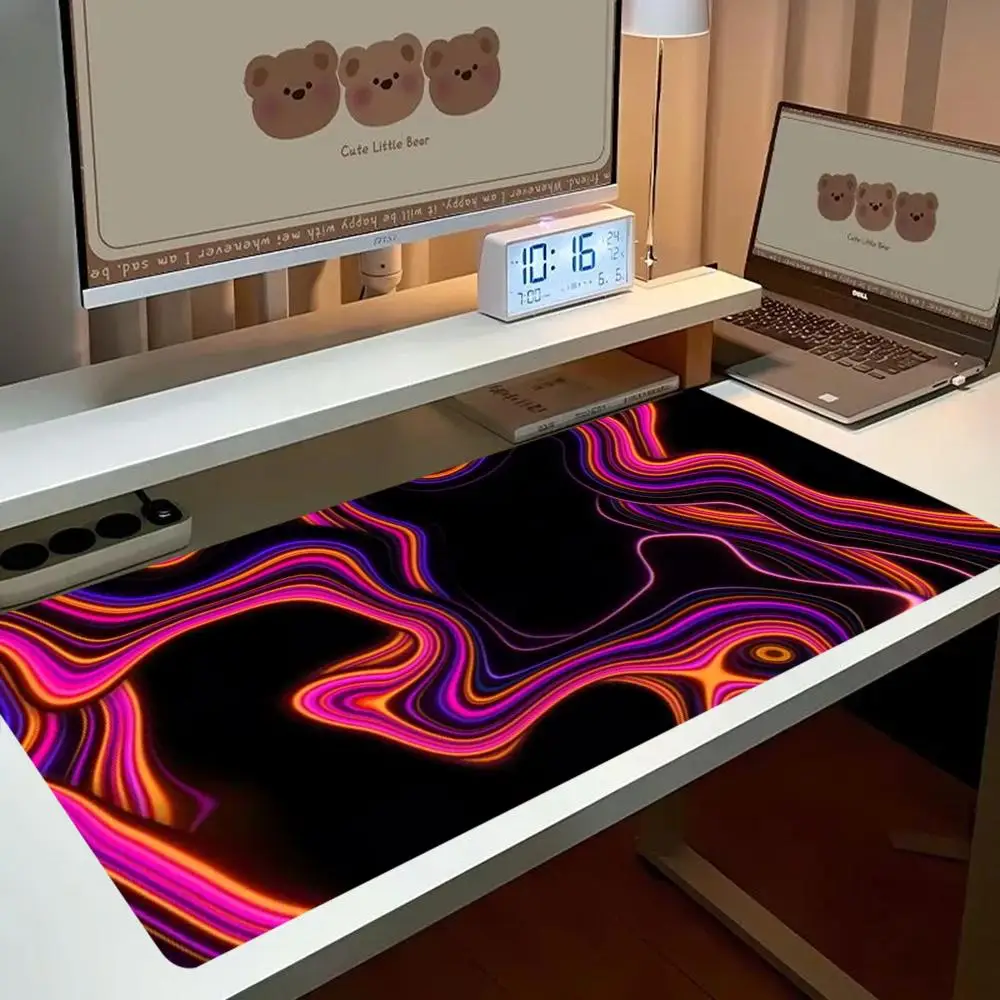 Playmat Mouse pads games laptop Pink Purple Gradient Neon Swirl Texture game card pad office desktop large size
