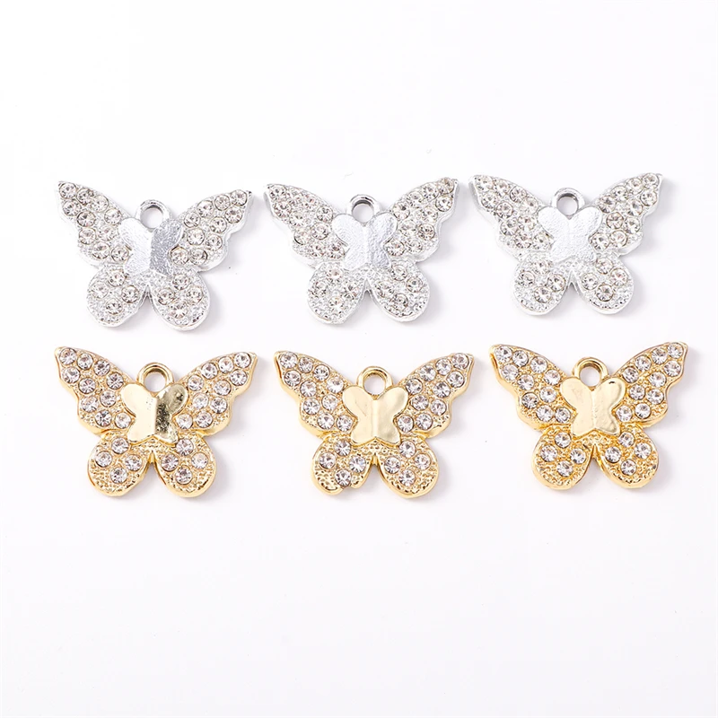 

Duarte 20Pcs/Lot Cute Crystal Metal Animal Butterfly Charms Pendants for Jewelry Making DIY Drop Earrings Necklaces Accessories