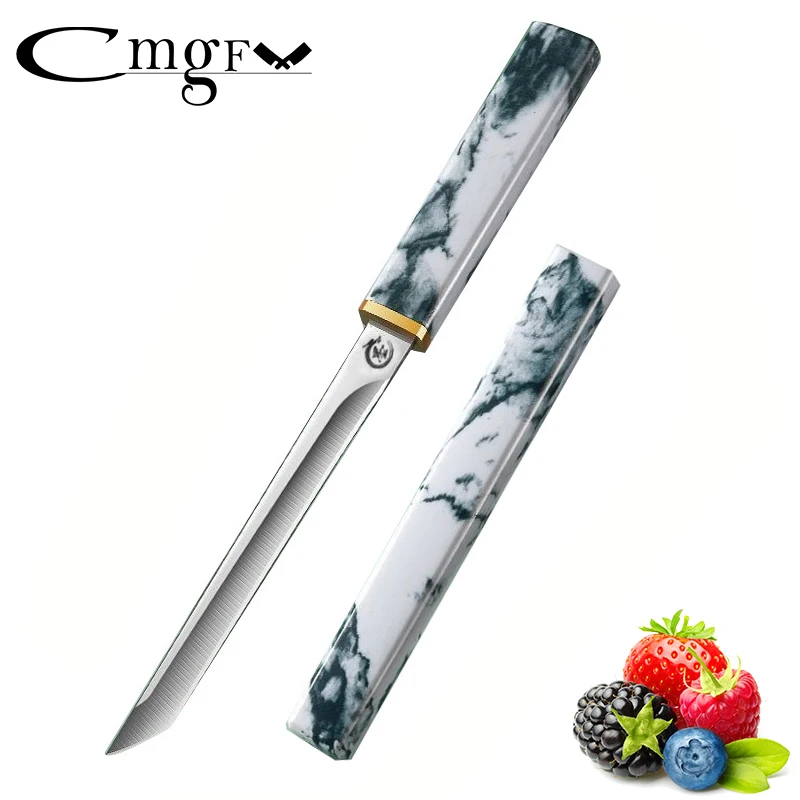 Stainless steel small straight knife household fruit knife sharp high hardness tool portable multi-functional open express knife