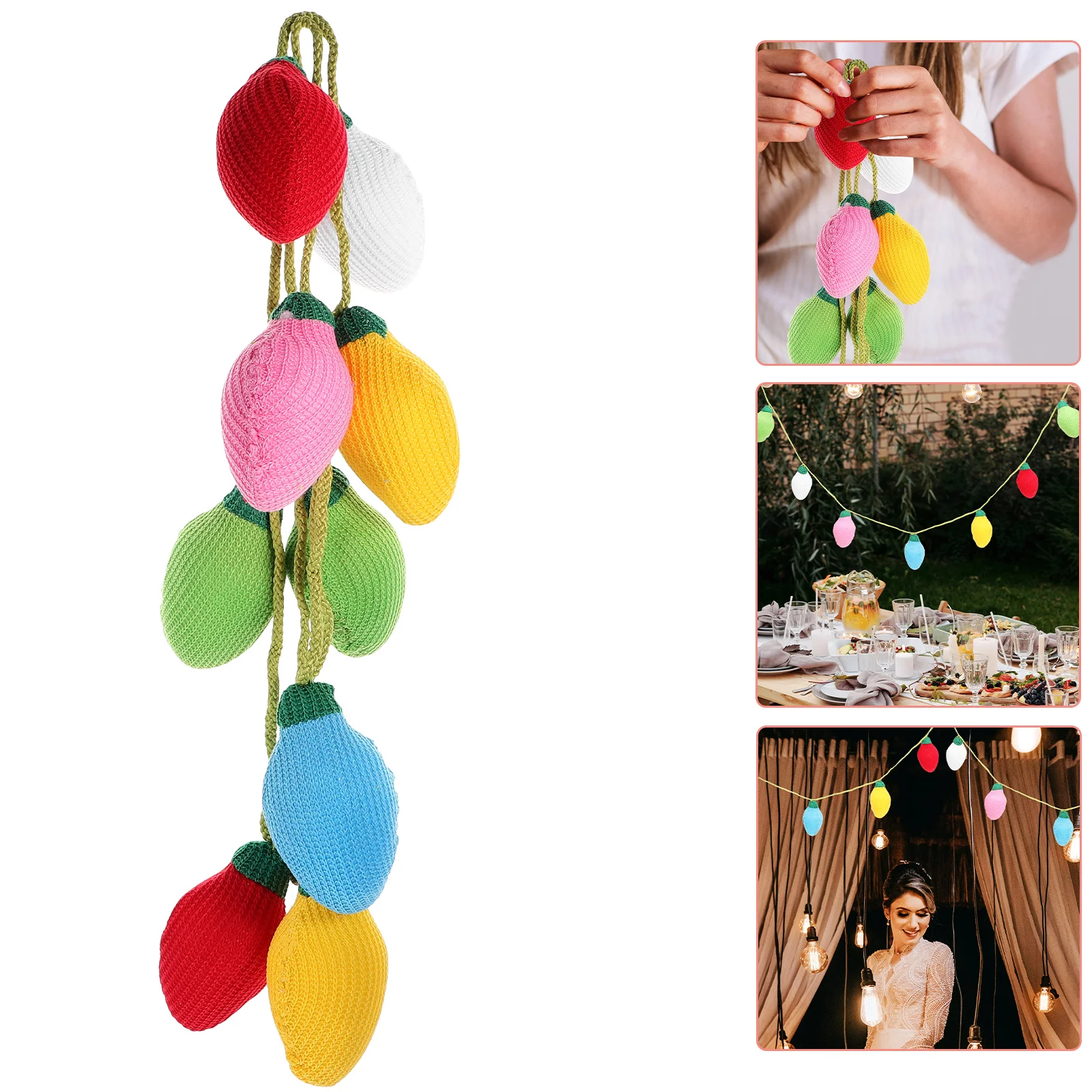 

Lantern Decoration Xmas Tree Hanging Adornment Christmas Ribbon Lights Party Knitting Festival Ornament Vintage