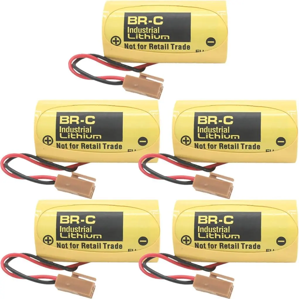（5 Pack）BR-C 3.0V 5000mAh PLC Lithium Battery Non-Rechargeable for A02B-0120-K106 BR26500 A98L-0031-0007