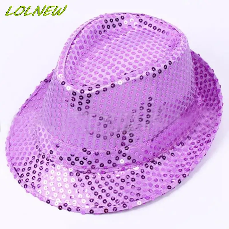 58cm Sequin Street Dance Korean Version Jazz Hat Solid Color Fashion Summer New Unisex Simple Performance Props Hat