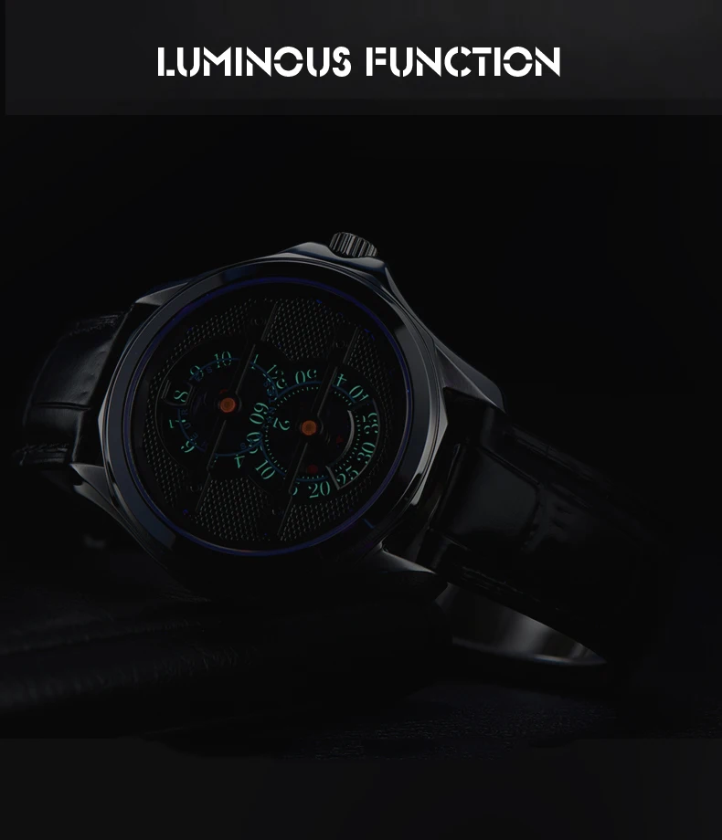 OBLVLO hommes montre de luxe 41MM saut heure automatique mécanique montre-bracelet Vintage squelette lumineux 50m étanche saphir