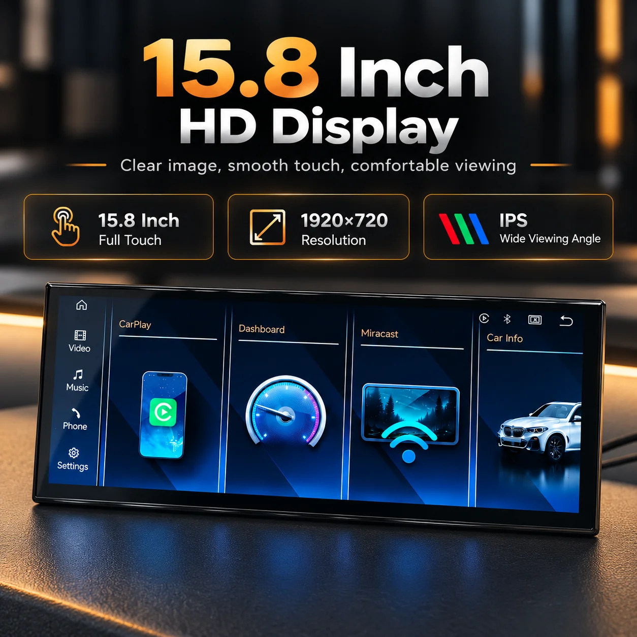 15.8 Inch Linux Car Radio For BMW Z4 2008-2016 CIC NBT Wireless CarPlay Android Auto GPS Navigation Multimedia Screen