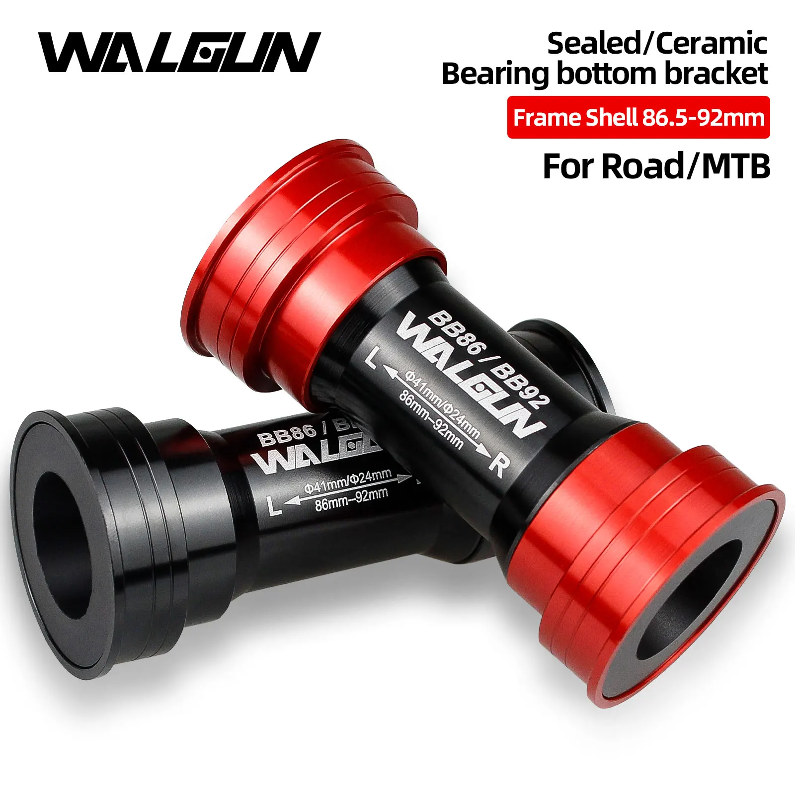 

WALGUN Ceramic Bicycle Bottom Brackets for MTB Road Bike 86.5/92mm BB92 BB86 Sealed Bearing Bottom for SRAM SHIAMNO Parts