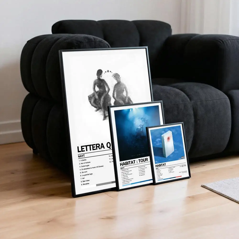 nayt Poster Peelable Self-Adhesive Album Cover Poster Stickers, Frameless Wall Art for Singer Band Pop Rap Bedroom