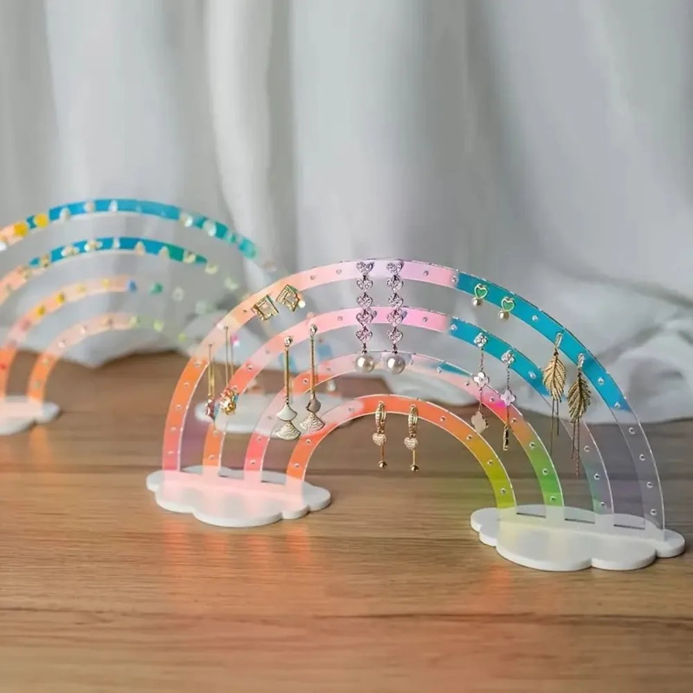 Jewelry Organizer Cloud Rainbow Earrings Stand Detachable DIY Ear Studs Display Holder Acrylic Desktop Display