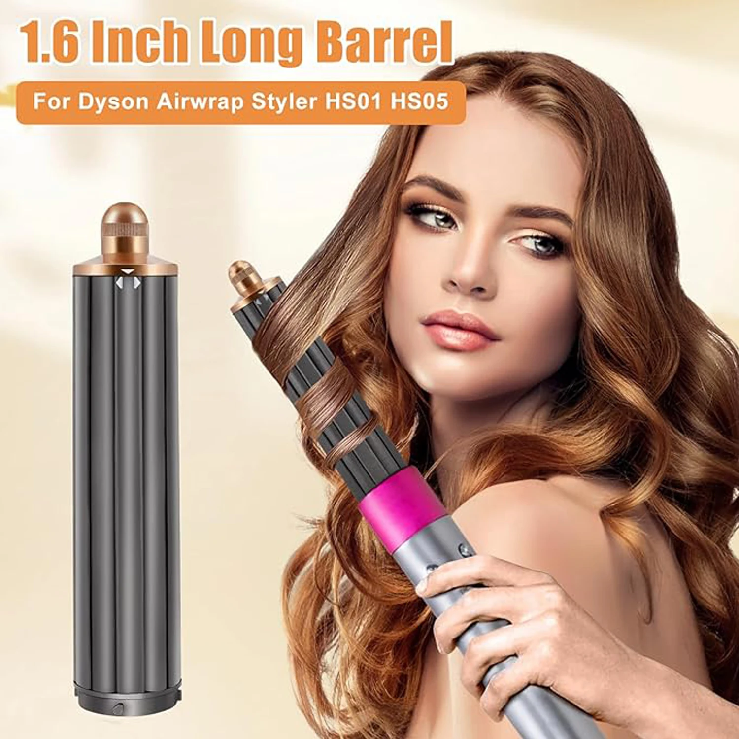 1.6 Inch/40MM 30MM Long Hair Curling Barrels Compatible with Dyson Airwrap Styler HS05/HS01 For Dyson Hair Dryer Attachment Part