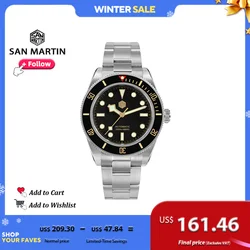 San Martin Mechanical Men's Watches 40mm BB58 Retro Dive NH35 Automatic Watch for Men 20Bar Waterproof  Sapphire Luminous SN0008