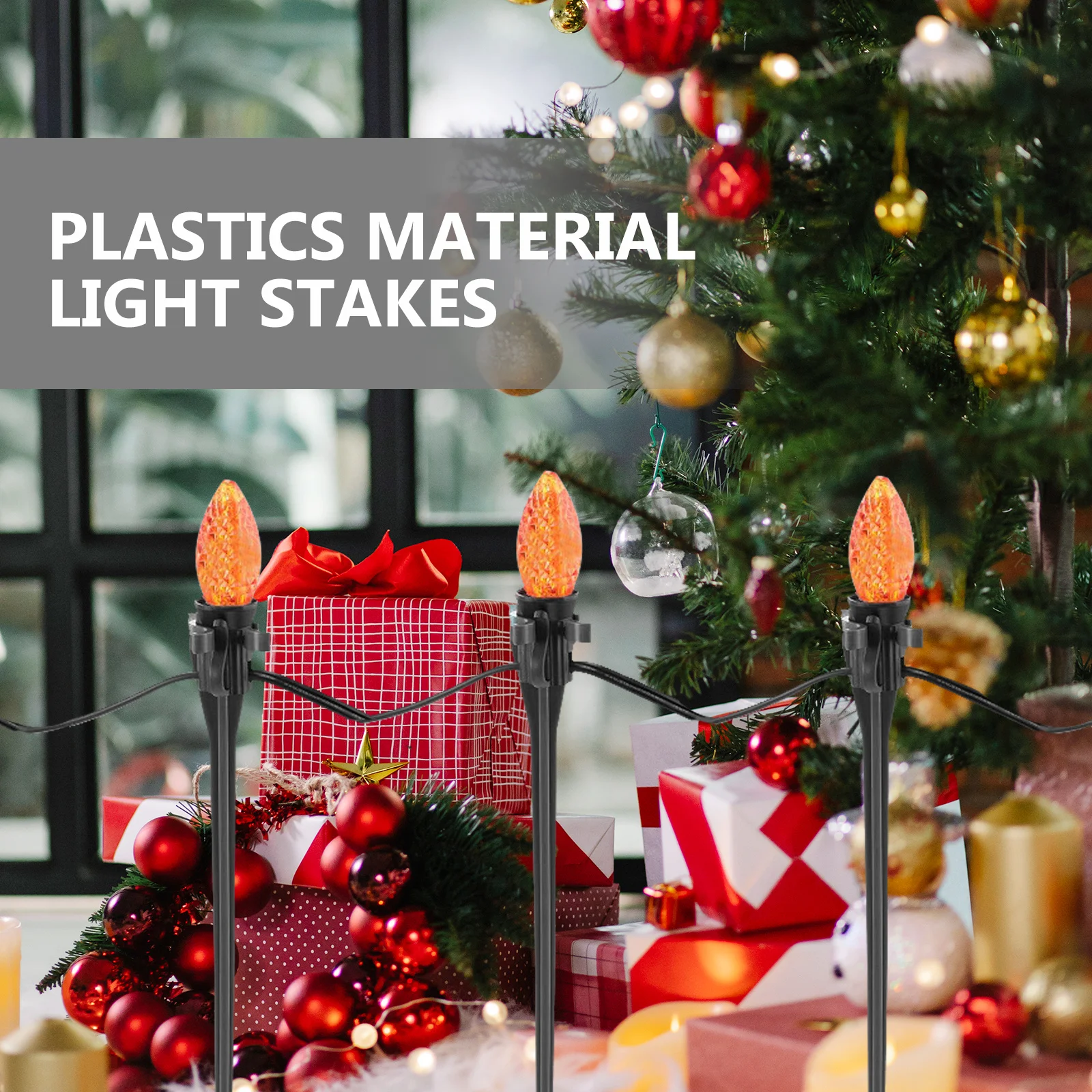 

30pcs Christmas Lamp Durable Plastic Ground Stakes For Garden Outdoor String Lights Replacement Lawn Stakes Landscape