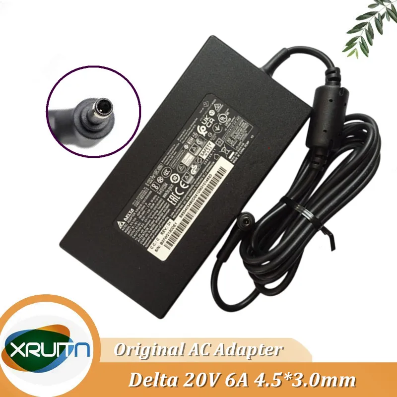 Oryginalny zasilacz ADP-120VH D OEM DELTA 20V 6A 120W Ładowarka do laptopa do gier MSI GF63 THIN MS-16R5 4.5x3.0mm