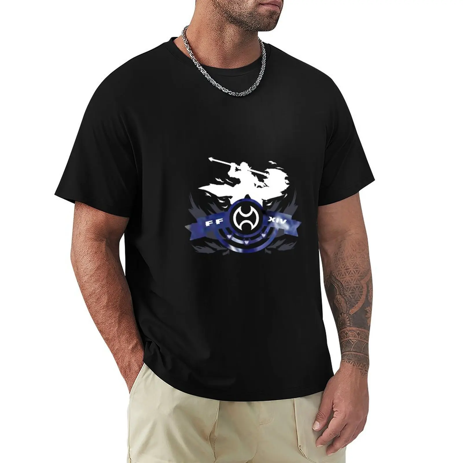 

FFXIV Warrior - Inner Chaos (Blue & White) T-Shirt luxury clothing labubu Anime t-shirt tshirts for men