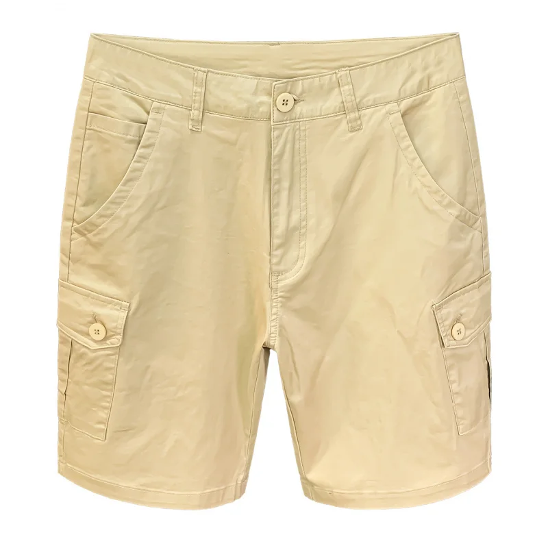 Summer casual workwear shorts for men 2025 new trend versatile outdoor sports comfortable thin washed five quarter pants