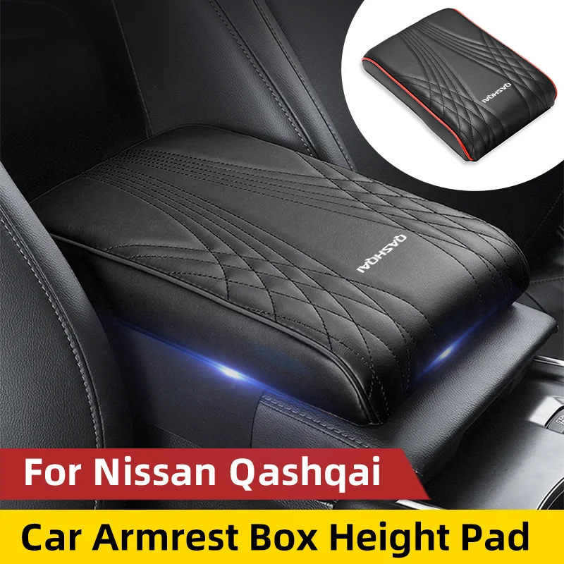 Car Armrest Box Height Pad Leather Memory Foam Height Pad For Nissan Qashqai J10 J11 Auto Center Armrest Protective Cushion