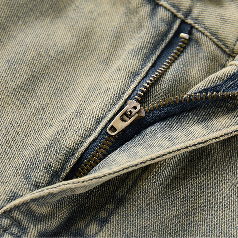 Chique design oversized denim broek herfst trendy dagelijks woon-werkverkeer bijpassende jeansbroek retro gewassen rechte broek met wijde pijpen