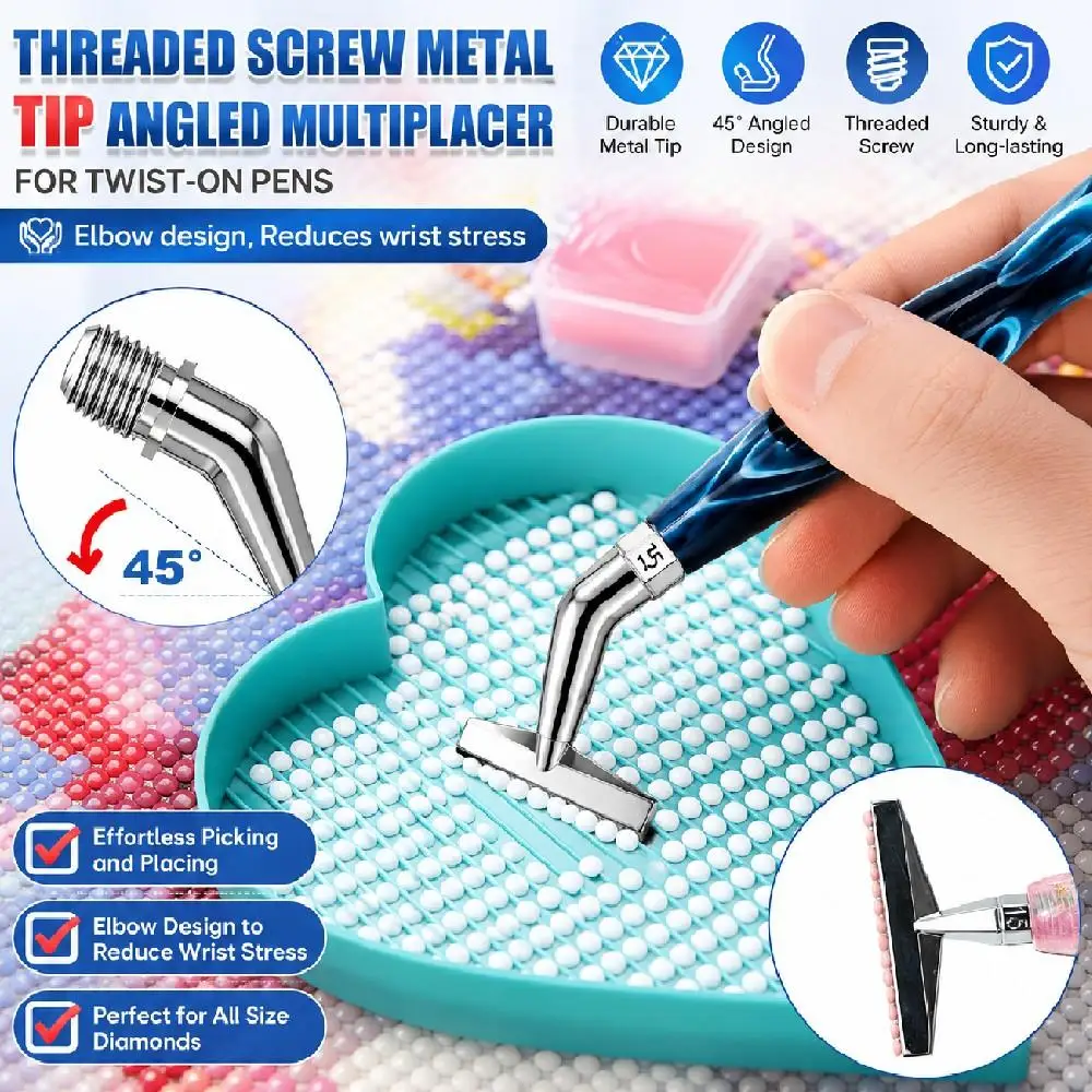 DIY High-Quality Stainless Steel Threaded Diamond Painting Pen Tip Set, DIY Diamond Painting Tools Screw-On Accessories (Different Combination Models 1/2/3/4/5/6/7/8/9/10/11/12/14/15/20/25) view 6