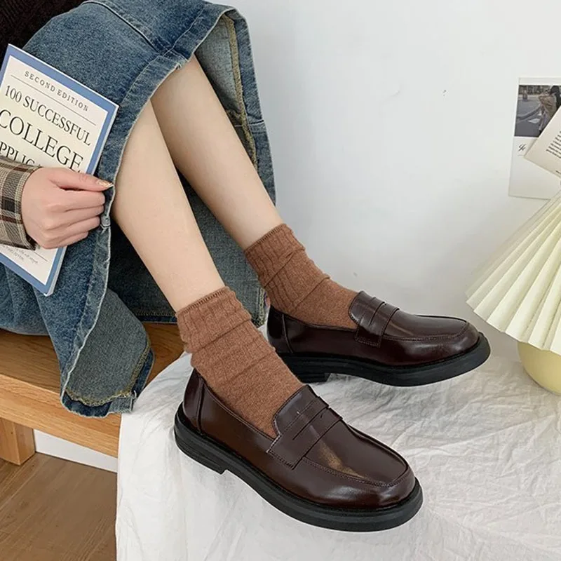 Loafers Women Jk Uniform Shoes Uwabaki Japanese JK Round Toe Women Girls School Students Mary Janes Lolita Brown Cosplay Shoes