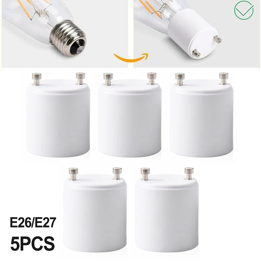 5pcs GU24 To E26 E27 Screw LED Light Lamp Bulb Base Adapter Socket Converter Adaptor Lamp Holder Retrofit Lighting Accessories