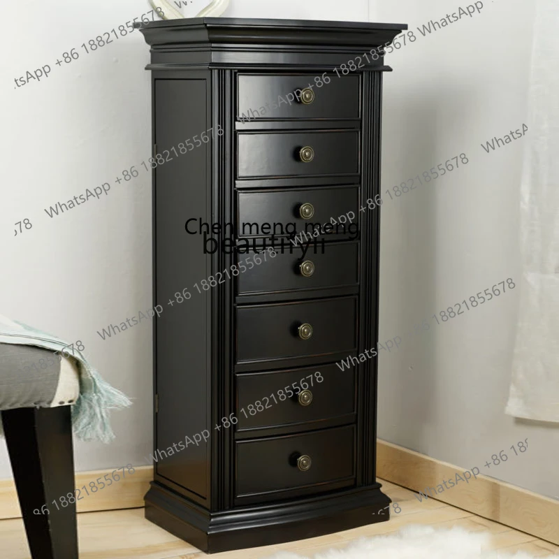 X American Retro Jewelry Cabinet Multi-Functional Jewelry Cabinet Bedroom Storage  Floor Large Capacity Jewelry Cabinet