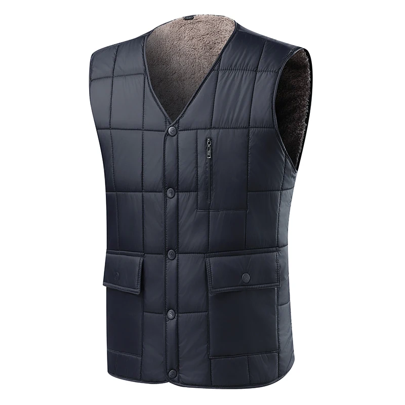

New Autumn/Winter Velvet Vest Men's Lightweight Outdoor Leisure Vest Camping Fishing closed vest work clothes