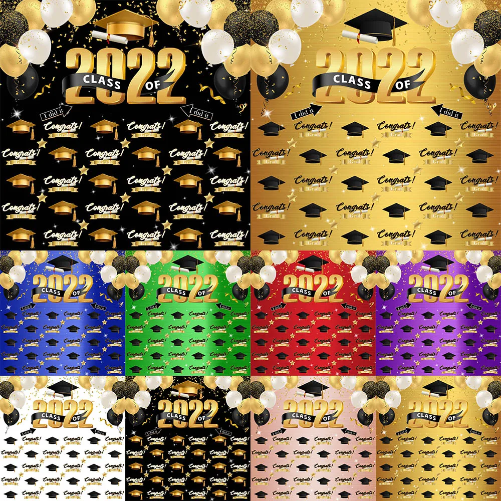 Graduation Party ตกแต่ง Congratulate สำเร็จการศึกษาถ่ายภาพฉากหลัง Class Of 2022ขอแสดงความยินดี Grad Photo พื้นหลัง Photocall