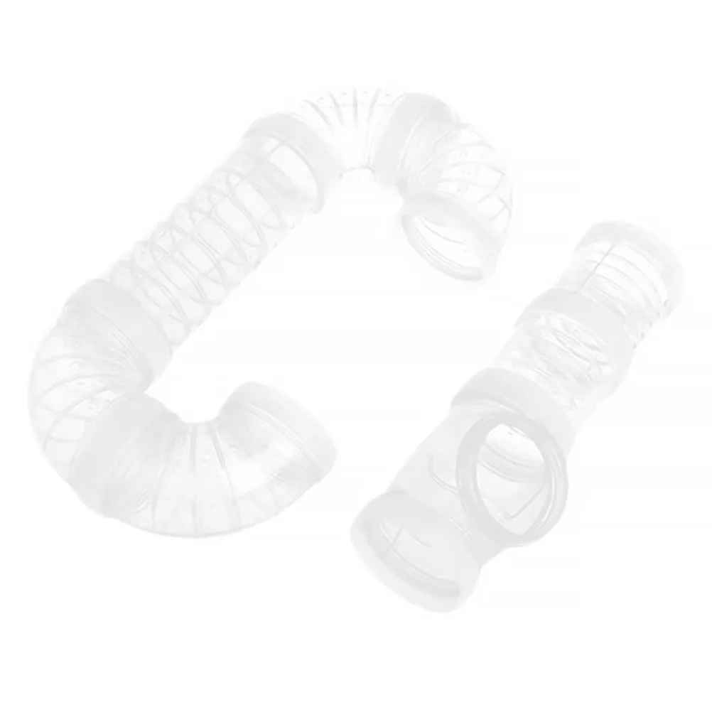 2 قطعة أنبوب رياضي لنفق الهامستر من البلاستيك قوي ومتين متعدد الألوان ملحقات قفص الحيوانات القابلة للتوصيل للحيوانات الأليفة الصغيرة الموسعة