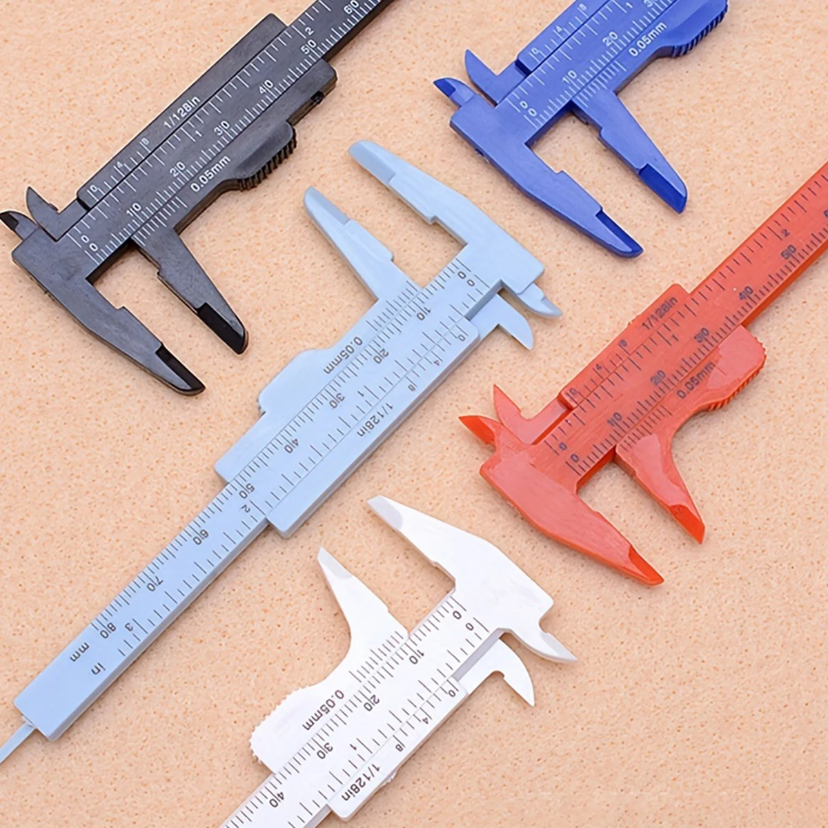 Vernier caliper, household small portable plastic depth tool, student stationery thickness measuring ruler