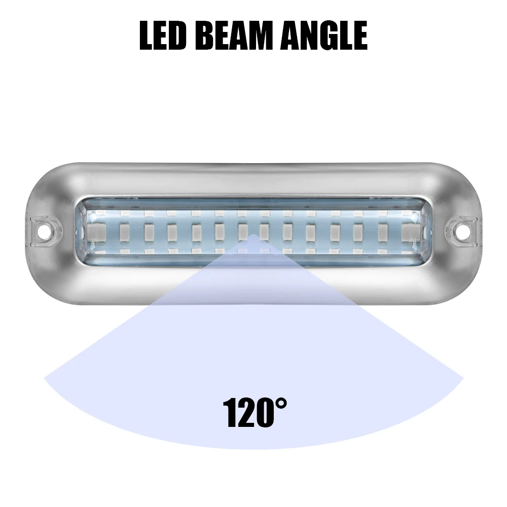 Waterproof Boat Transom Light Universal 50W 42 LEDs Marine Boat Underwater Pontoon Transom Lamp Stainless Steel 10-30V