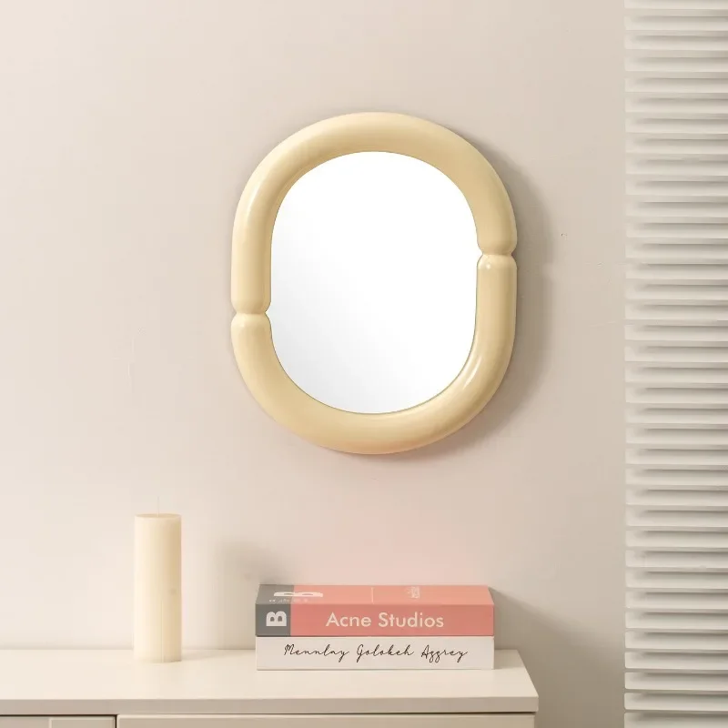 Acrylic Makeup Mirror Dressing Wall Mirrors Bedroom Aesthetic Mini Oval Mirroring Modern Household Luxury Beauty Decoration