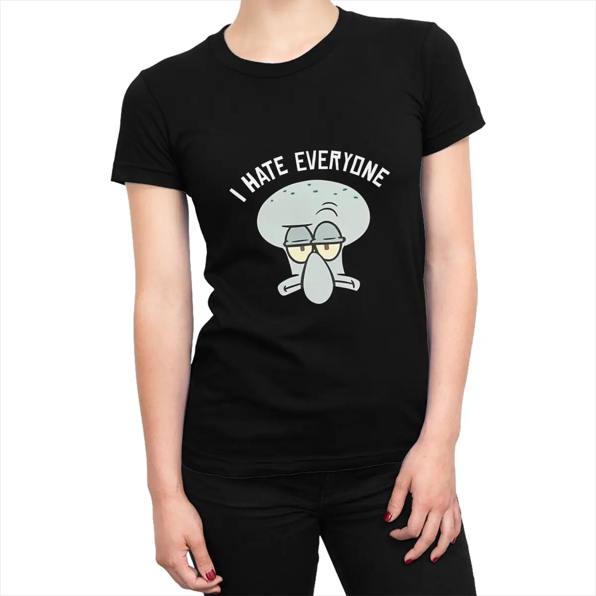 T-shirt streetwear Spongebob Squidward T-shirt in cotone T-shirt di tendenza per donna T-shirt con motivo estetico estivo caldo