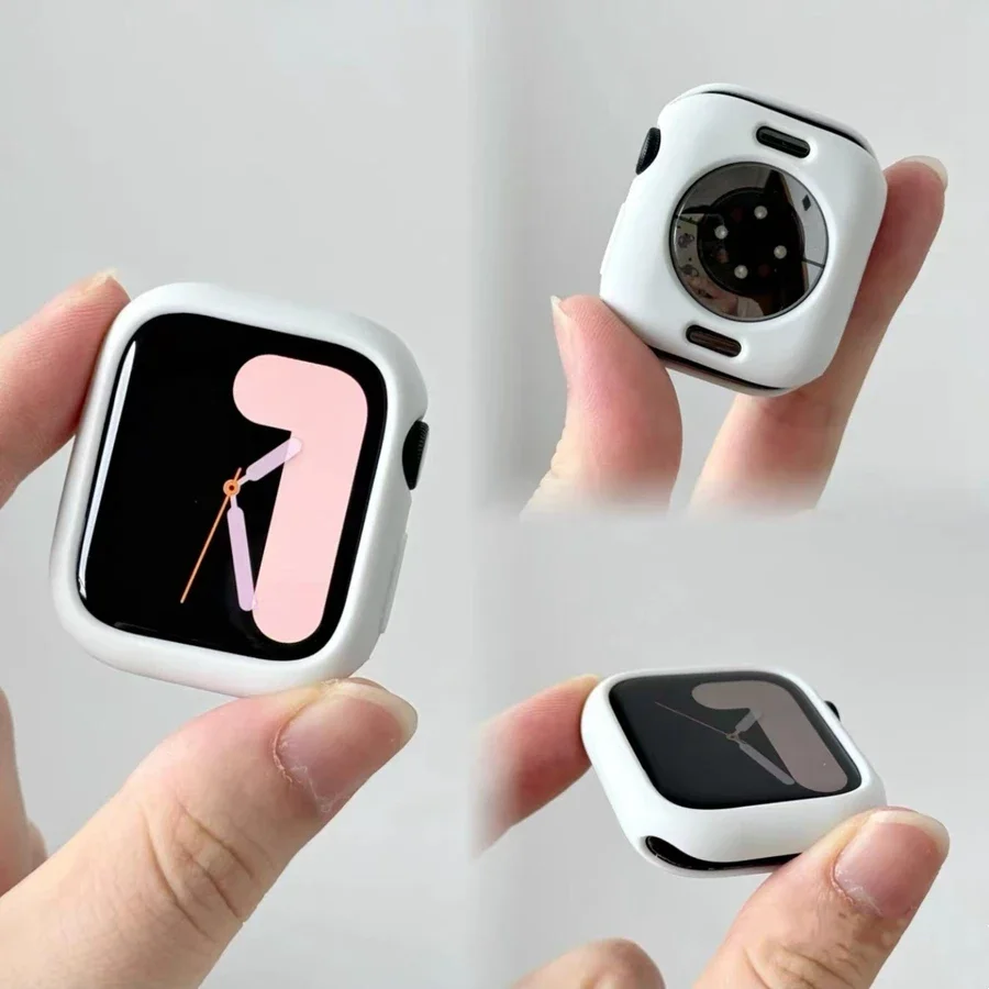 Nice Silicone protective shell cover white Series Ultra 10/9/8/7/6/ 38mm case For Apple Watch 40mm 41mm 42mm 44mm 45mm 46mm 49mm