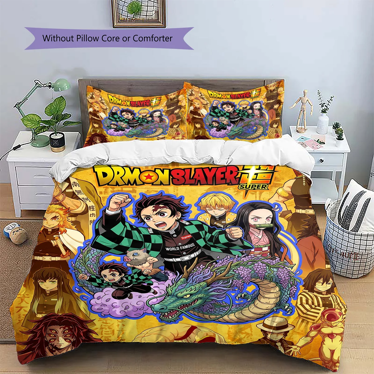 Demon Slayer Pillowcase & Duvet Cover Set | Exclusive Demon Slayer Bedding | Gift for Fans YUN6511