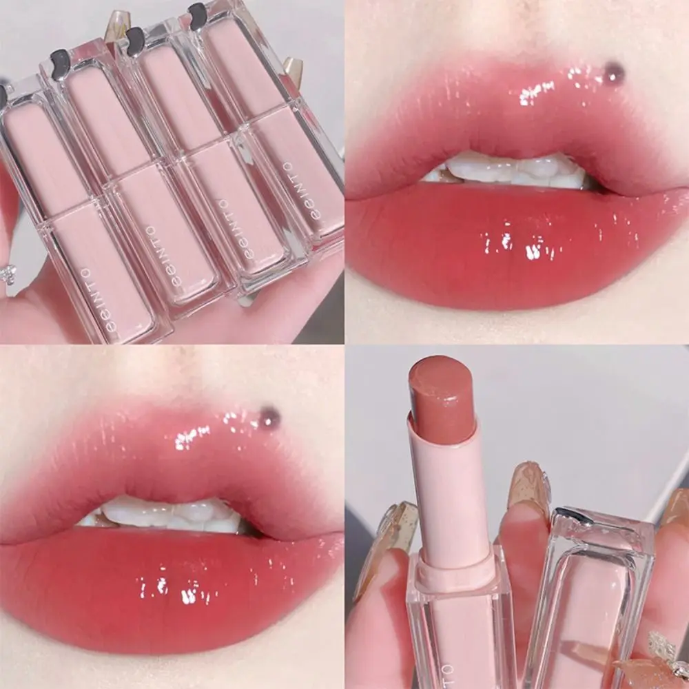 Transparente Gelee Spiegel Glas Lippenstifte wasserdichte schweiß feste Gelee Wasser Lip gloss Antihaft Tasse lang anhaltende feste Lippen glasur